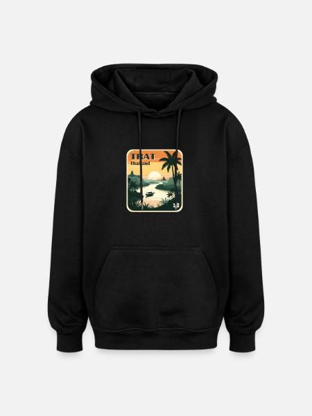 Trat Thailand - Oversized Unisex Hoodie - black