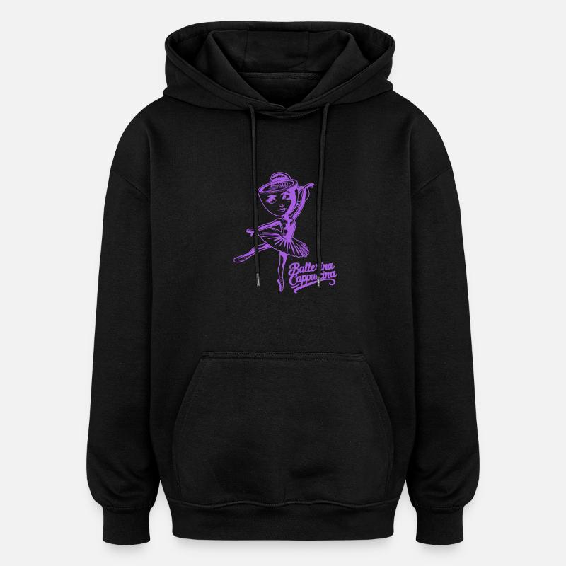 Ballerine Cappuccina - Violet - Sweat à capuche oversize unisexe - noir