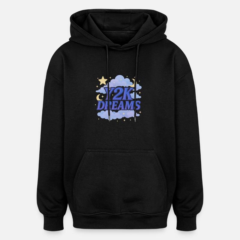 Nuages de mode Y2k - Sweat à capuche oversize unisexe - noir