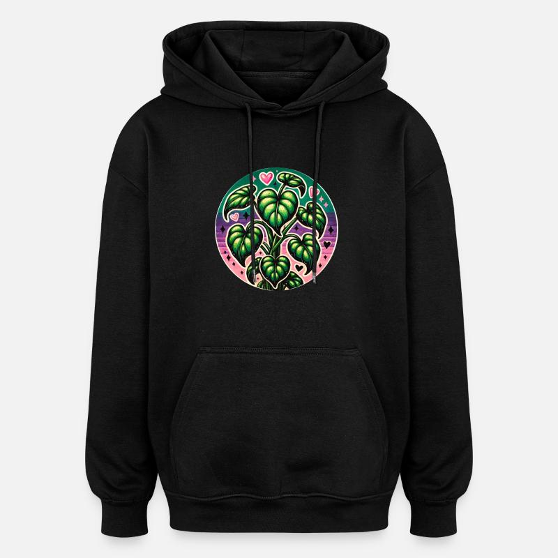 Maman Plante Années 80 - Sweat à capuche oversize unisexe - noir