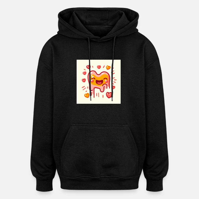 Cœur Glacé Éclaboussé - Sweat à capuche oversize unisexe - noir