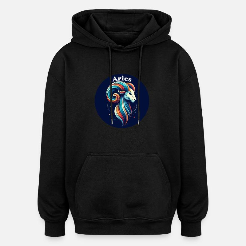 Widder Widder bunt - Oversized Unisex Hoodie - Schwarz