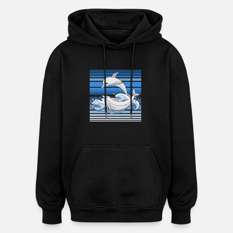 Delphine - Oversized Unisex Hoodie - Schwarz