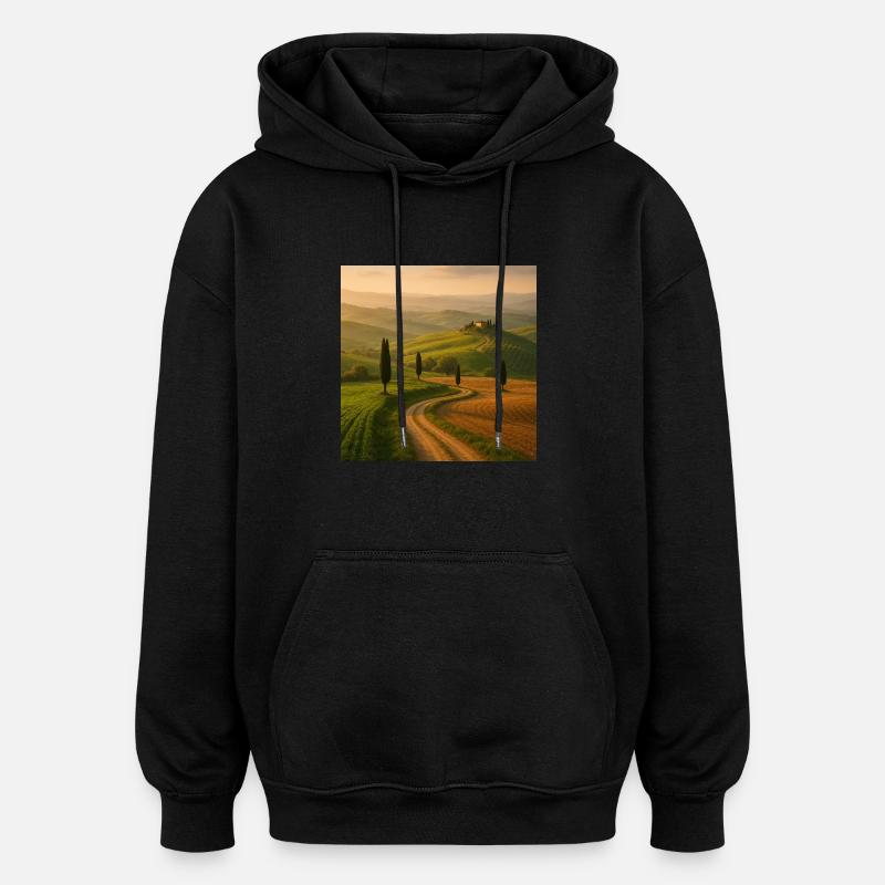 Beaux paysages - Sweat à capuche oversize unisexe - noir