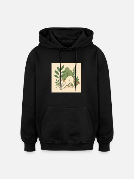 Chat - Sweat à capuche oversize unisexe - noir