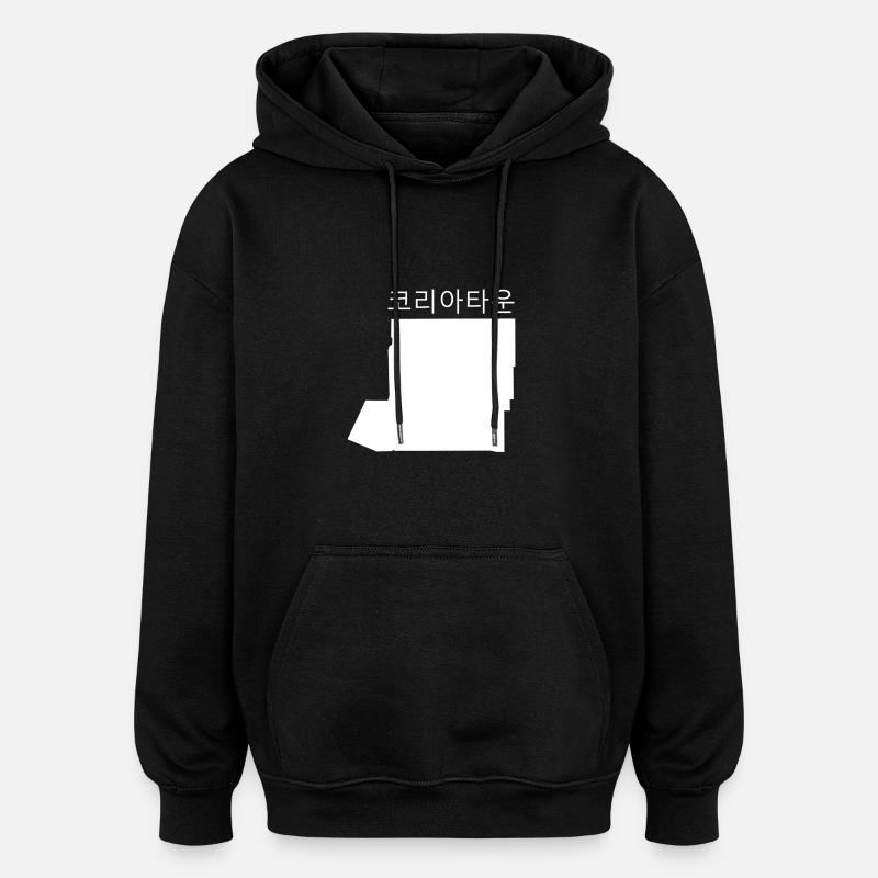 Koreatown L.A. white - Oversized Unisex Hoodie - black