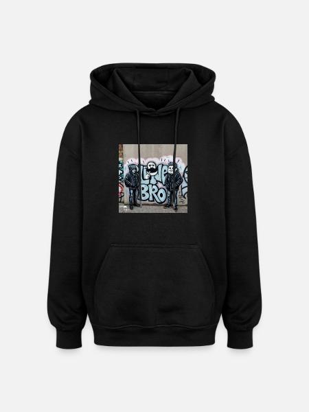 Bro-Shirt - Oversized Unisex Hoodie - Schwarz