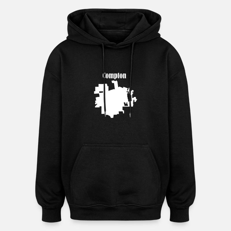 Compton - Oversized Unisex Hoodie - black