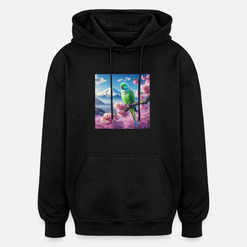L’amour des perroquets - Sweat à capuche oversize unisexe - noir