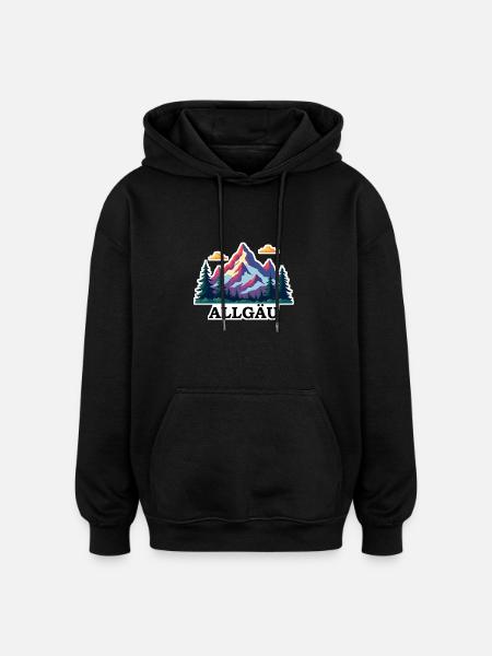 Allgäu bunt - Oversized Unisex Hoodie - Schwarz