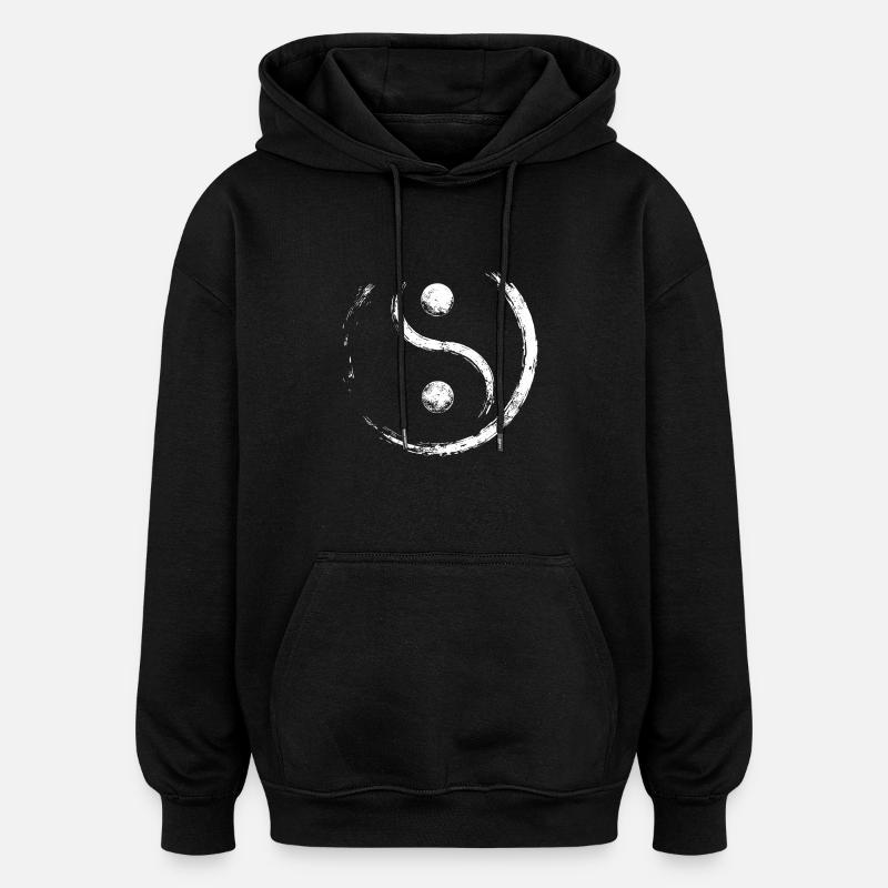 Yin and Yang Balancing - Oversized Unisex Hoodie - black