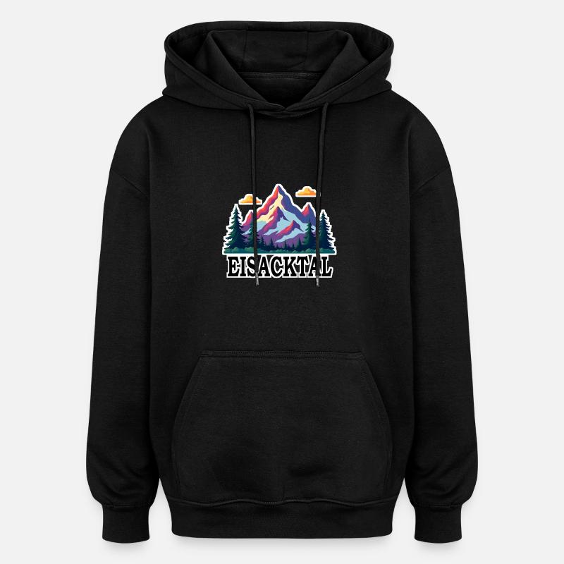 Valle Isarco - Sweat à capuche oversize unisexe - noir