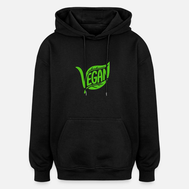 Vegan - Cool Veggi Logo - Sweat à capuche oversize unisexe - noir