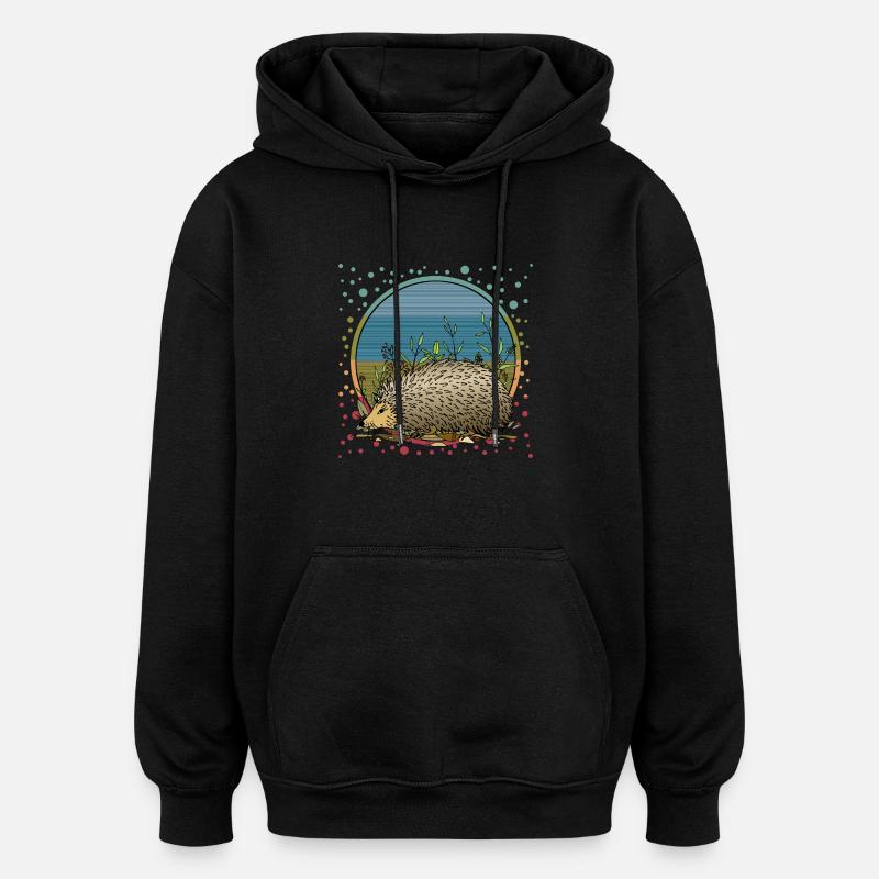 Igel - Oversized Unisex Hoodie - Schwarz