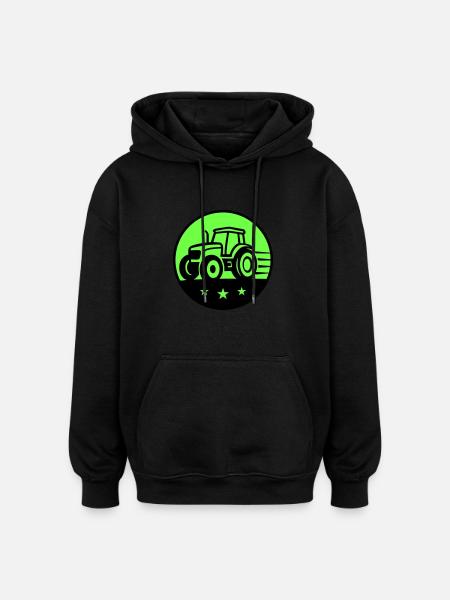 Traktor Farmer - Oversized Unisex Hoodie - Schwarz