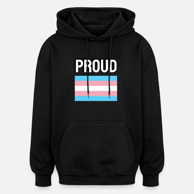 Trans Pride transfierté Drapeau Fier - Sweat à capuche oversize unisexe - noir