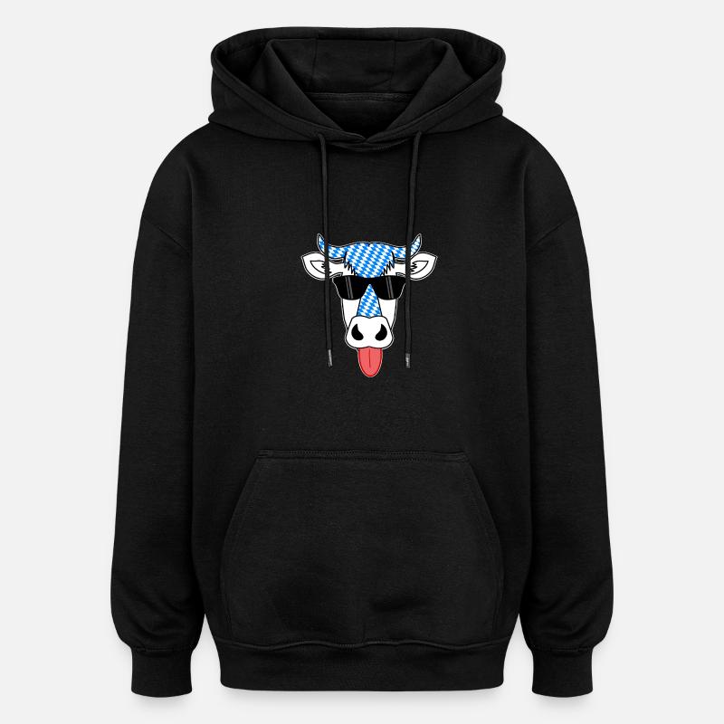 Vache Bavaroise - Sweat à capuche oversize unisexe - noir