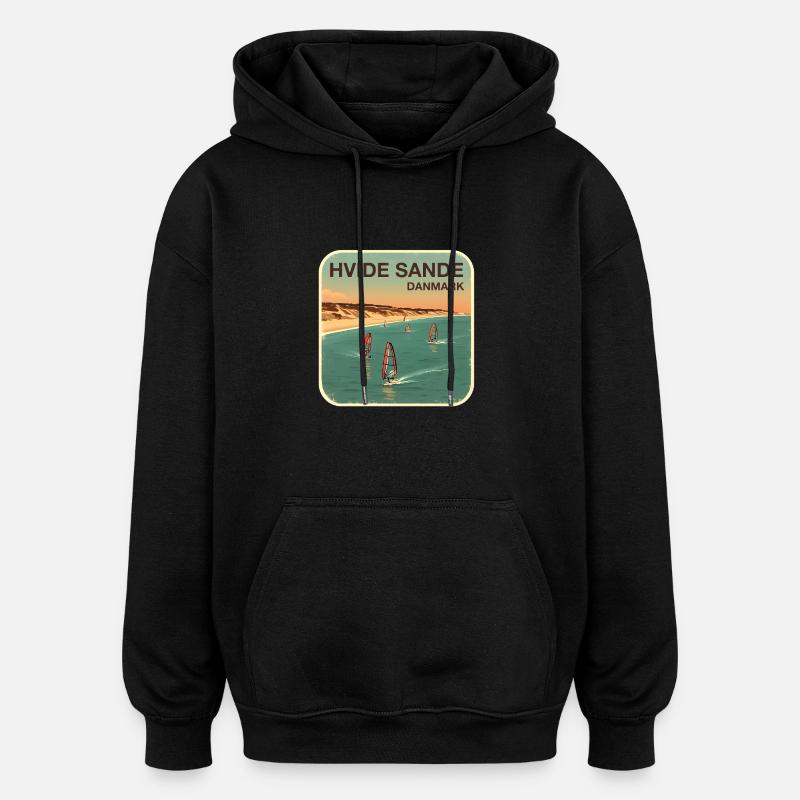 Hvide Sande, alternativement, Danemark - Sweat à capuche oversize unisexe - noir
