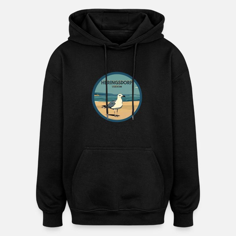 Heringsdorf - Oversized Unisex Hoodie - black