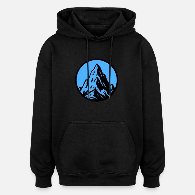 Mountain Icon Mountain Mountains - Oversized Unisex Hoodie - black