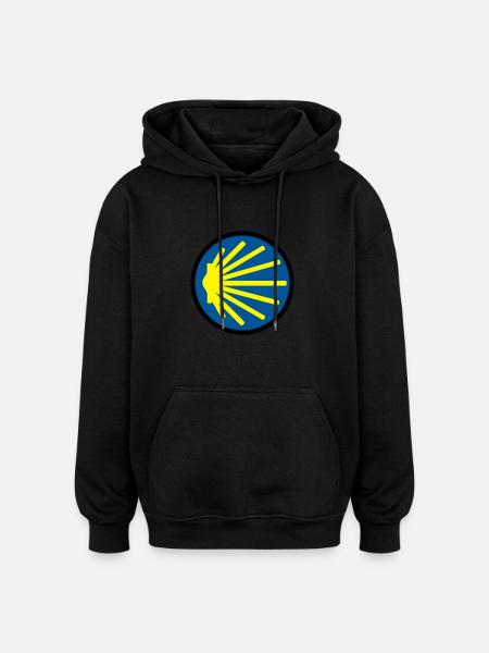 jakobsweg rund - Oversized Unisex Hoodie - Schwarz