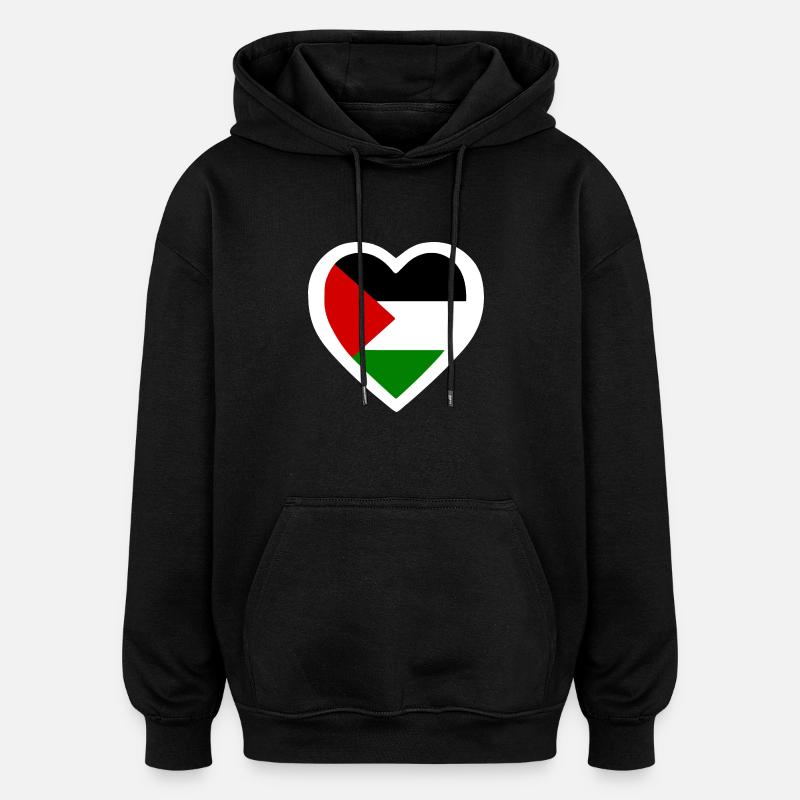 Cœur de Palestine - Sweat à capuche oversize unisexe - noir