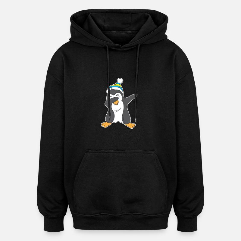 Pinguin Dab Pinguin Dabbing - Oversized Unisex Hoodie - Schwarz