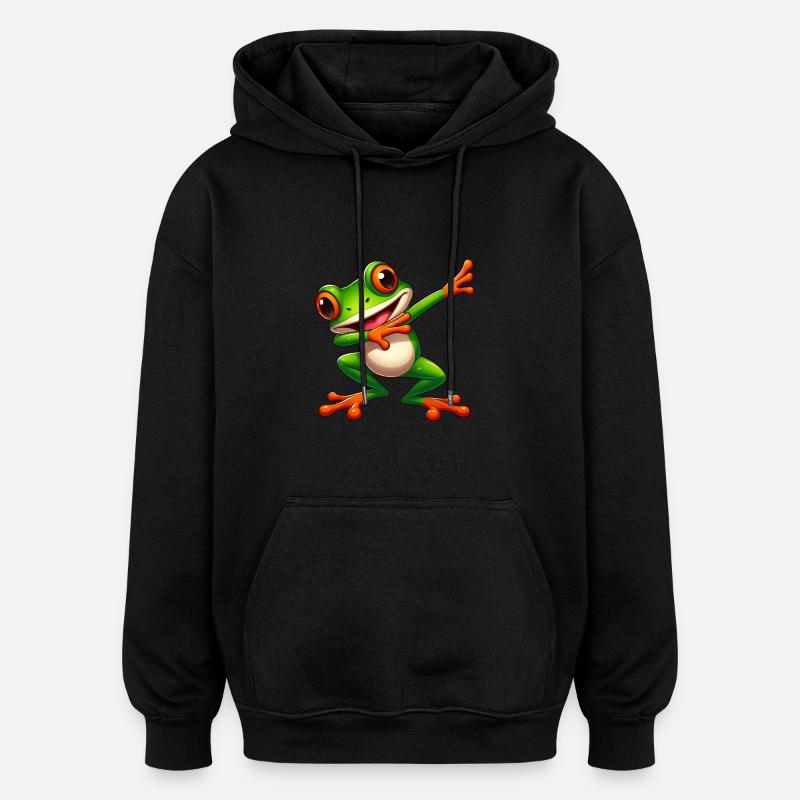 Cool Frog Dabbing Toad Style - Oversized Unisex Hoodie - black