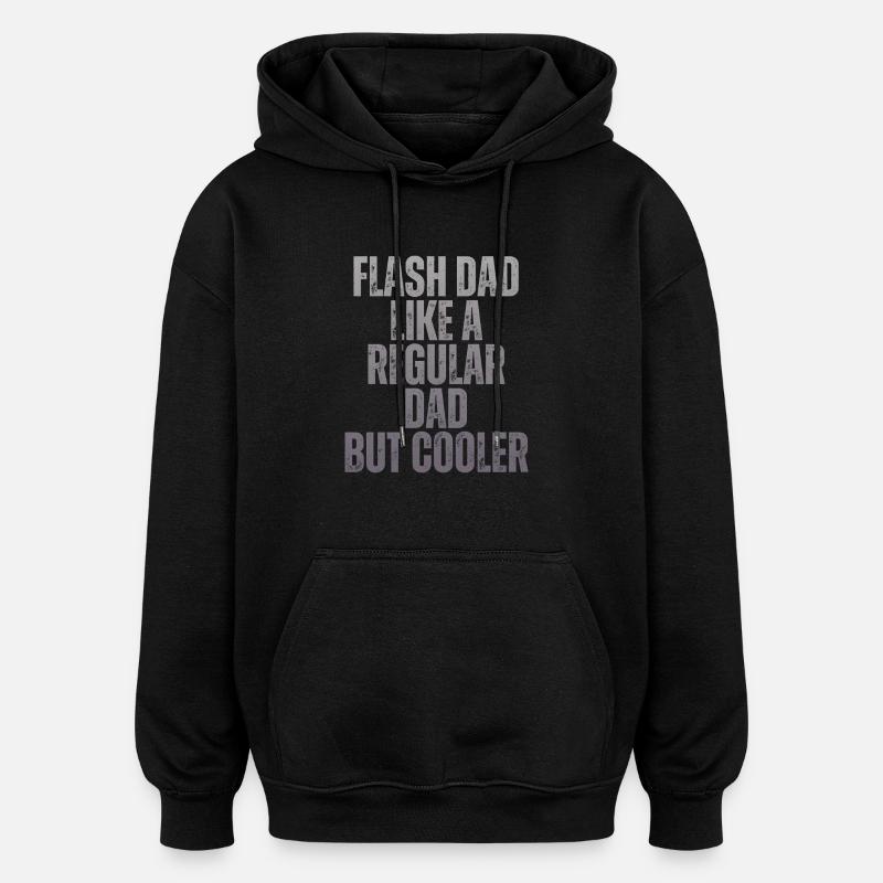 Bouldering Flash Papa Boulderer - Oversized Unisex Hoodie - black