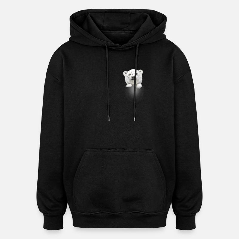 TASCHE POLAR BEAR - Oversized Unisex Hoodie - Schwarz