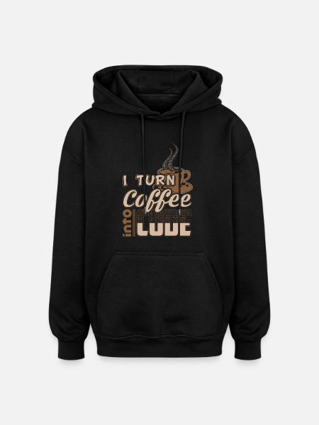 turn coffee into code - Oversized Unisex Hoodie - Schwarz