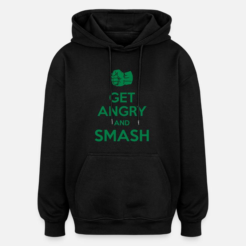 Get angry and smash - Sweat à capuche oversize unisexe - noir
