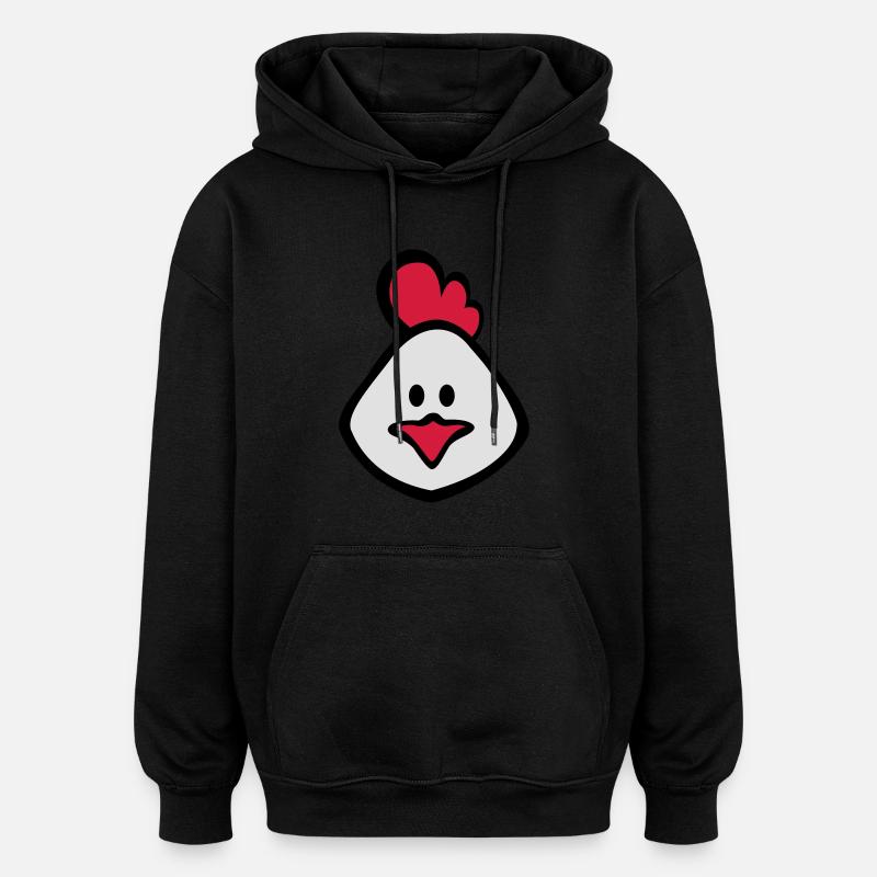 huhn 3c - Oversized Unisex Hoodie - Schwarz