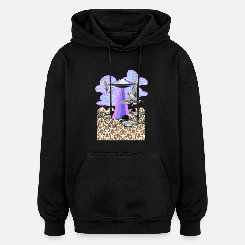 Flamingo - Sweat à capuche oversize unisexe - noir