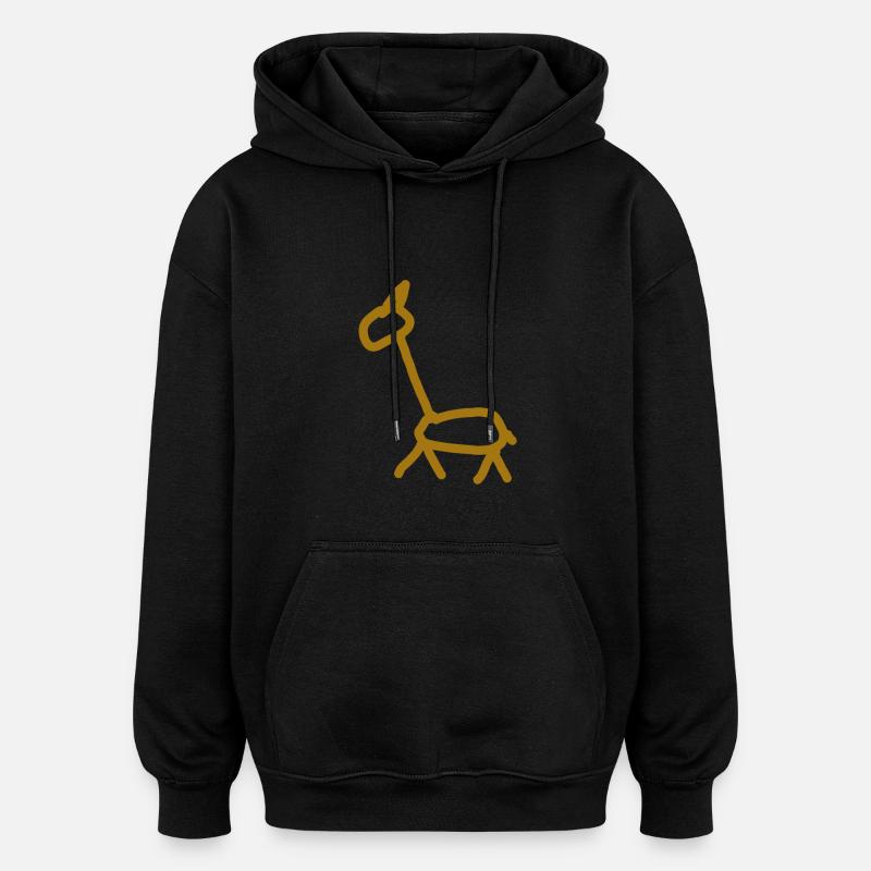 girafe - Sweat à capuche oversize unisexe - noir