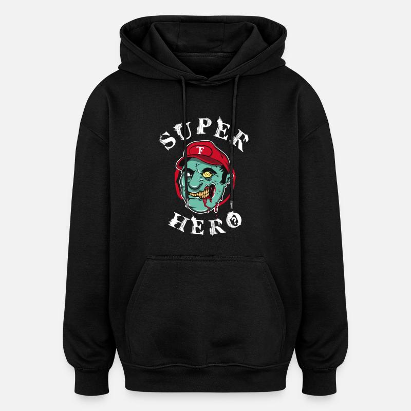 Superheld Zombie - Oversized Unisex Hoodie - Schwarz