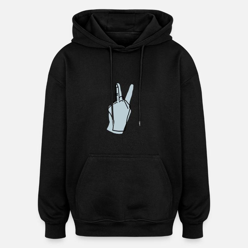 peace grey blue - Oversized Unisex Hoodie - Schwarz