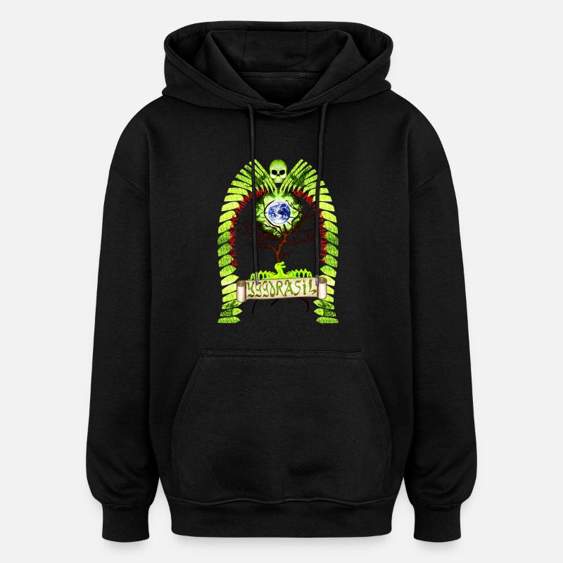 Yggdrasil - Oversized Unisex Hoodie - Schwarz