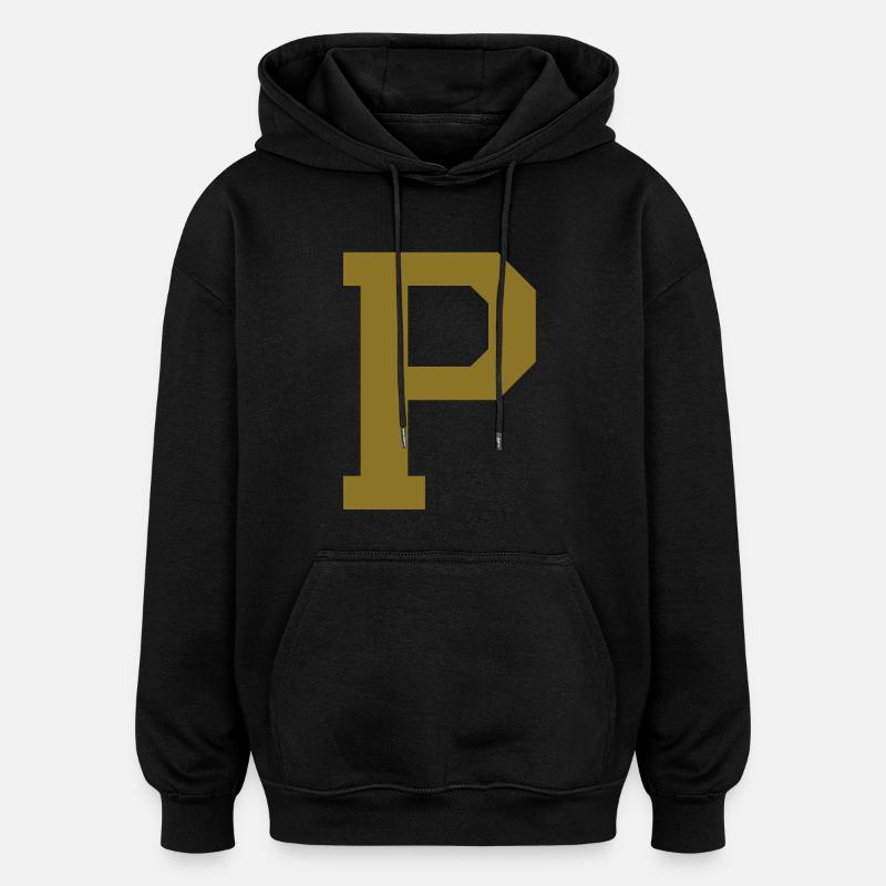 p - Buchstabe - Oversized Unisex Hoodie - Schwarz