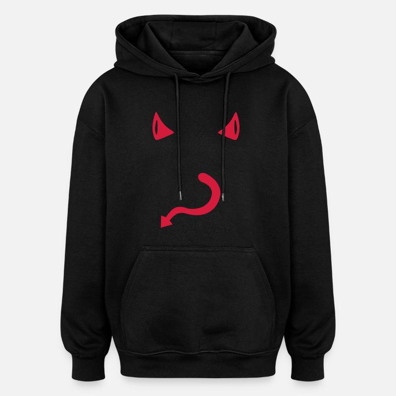 Teufel - Oversized Unisex Hoodie - Schwarz
