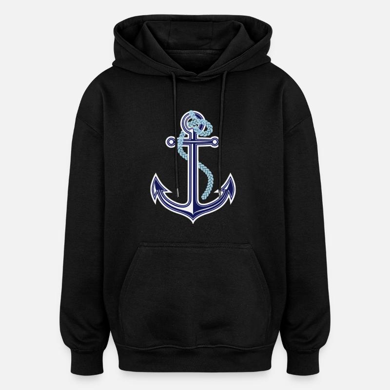 anchor ancre - Sweat à capuche oversize unisexe - noir