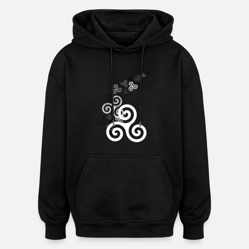 Avalanche celtique (blanc) - Sweat à capuche oversize unisexe - noir