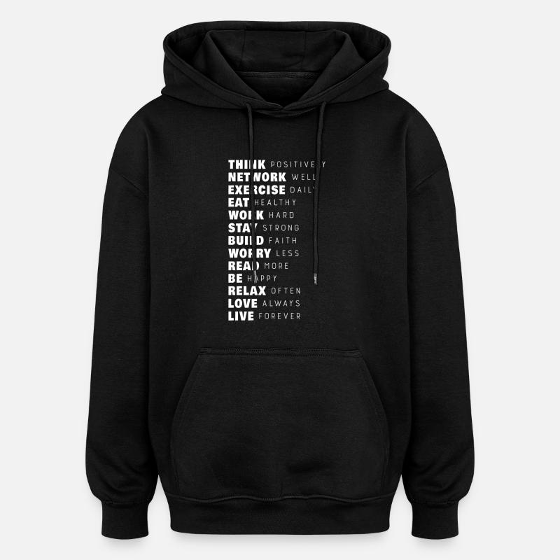 Think Positively - Oversized Unisex Hoodie - black