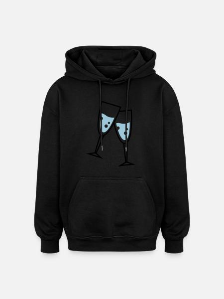 glas sekt - Oversized Unisex Hoodie - Schwarz