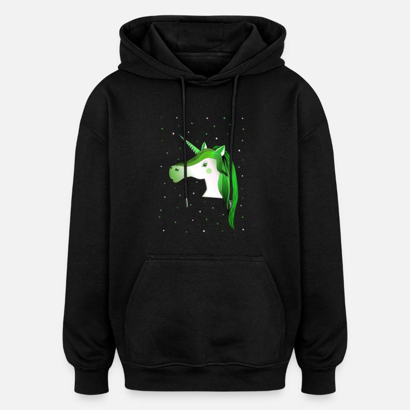 Einhorn Sternenhimmel - Oversized Unisex Hoodie - Schwarz