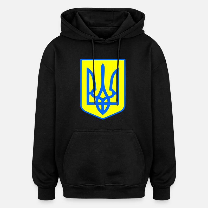 Ukraine - Sweat à capuche oversize unisexe - noir