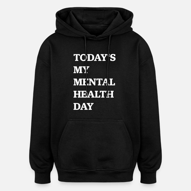 santé mentale - Sweat à capuche oversize unisexe - noir