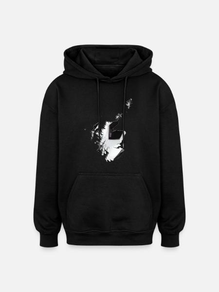 Scotland map frames real football - Oversized Unisex Hoodie - black