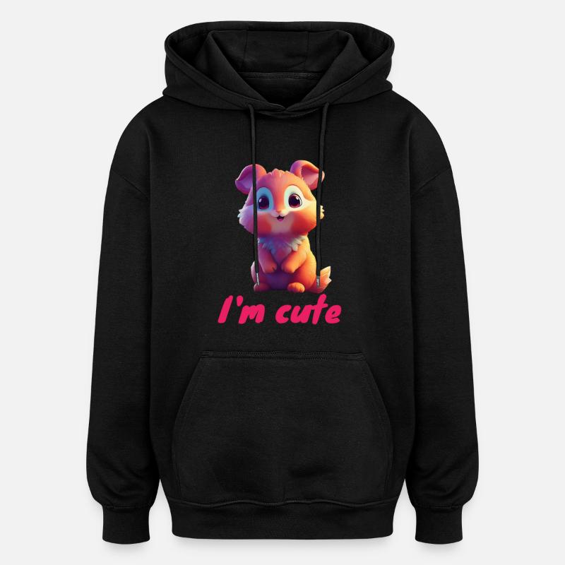 Caricature - Sweat à capuche oversize unisexe - noir