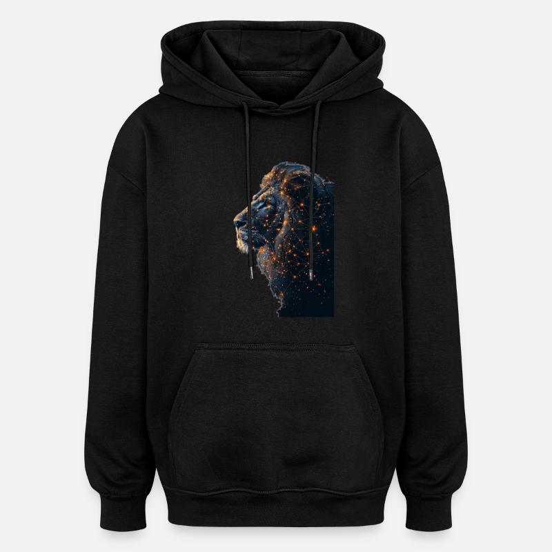 Lion - Sweat à capuche oversize unisexe - noir